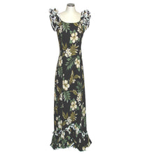 Load image into Gallery viewer, White Hibiscus Long Ruffle Muumuu Dance Dress