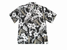 Load image into Gallery viewer, Retro Hibiscus & Surfer Hawaiian Shirt – Handmade in Hawaii