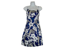 Load image into Gallery viewer, Retro Hibiscus & Surf Short Spaghetti Hawaiian Dress