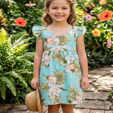 Load image into Gallery viewer, Classic Orchid Girls Aloha Sundress with Flutter Sleeves