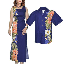 Load image into Gallery viewer, Purple Hibiscus Matchable Couple Hawaiian Dress Shirt