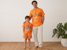 Load image into Gallery viewer, Marlin Island Father & Son Matching Hawaiian Shirts in orange color