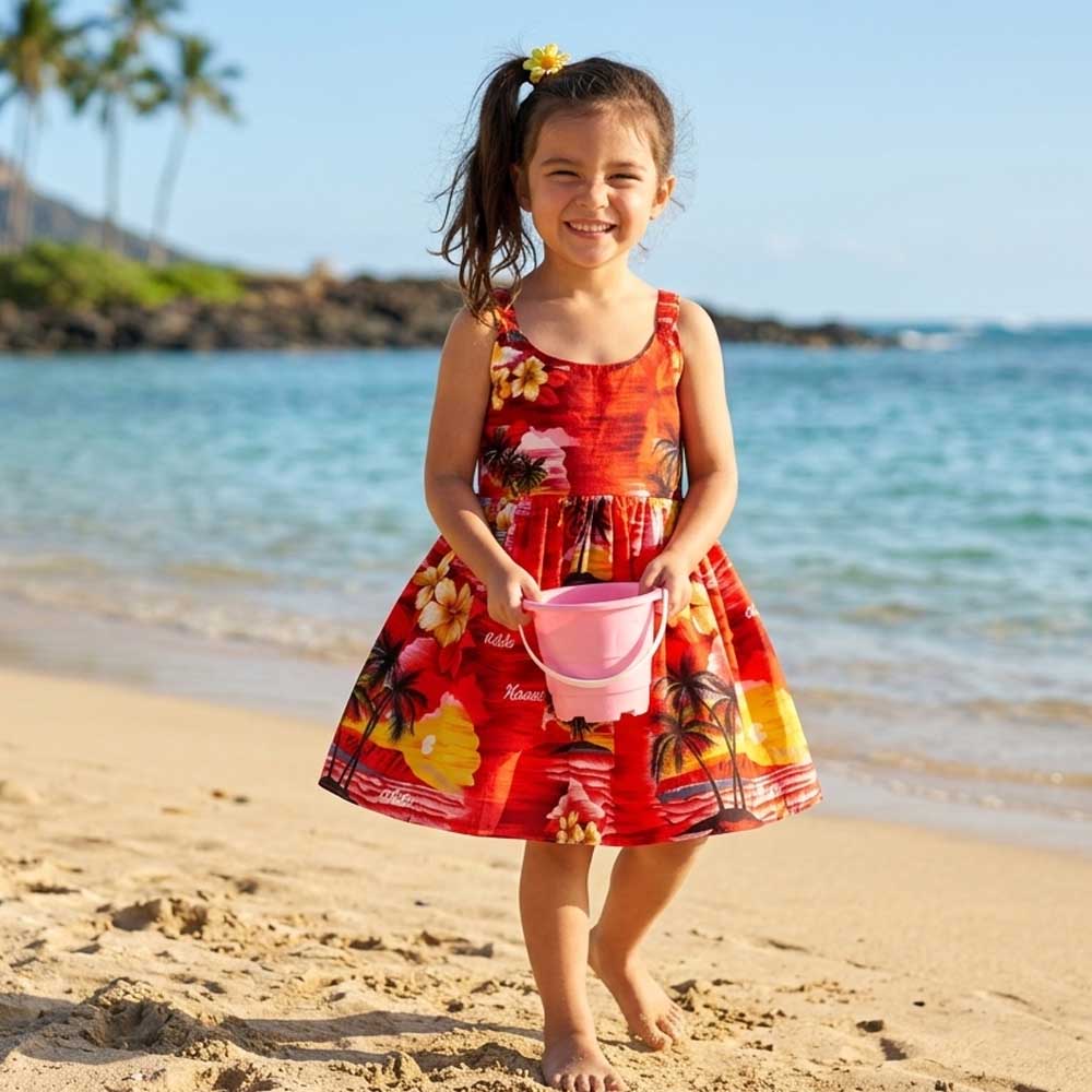Hawaii Sunset Girls Hawaiian Dress