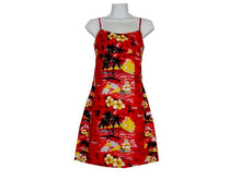 Load image into Gallery viewer, Hawaii Sunset Short Spaghetti Hawaiian Dress