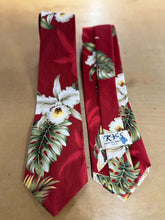 Load image into Gallery viewer, Red White Orchid Men’s Hawaiian Tie