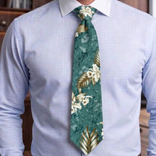 Load image into Gallery viewer, A men's Orchid Floral Hawaii necktie – Hawaiian floral tie made in Hawaii