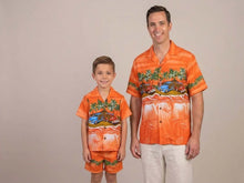 Load image into Gallery viewer, Panoramic Beach Father-Son Matching Hawaiian Shirts - Handmade in Hawaii