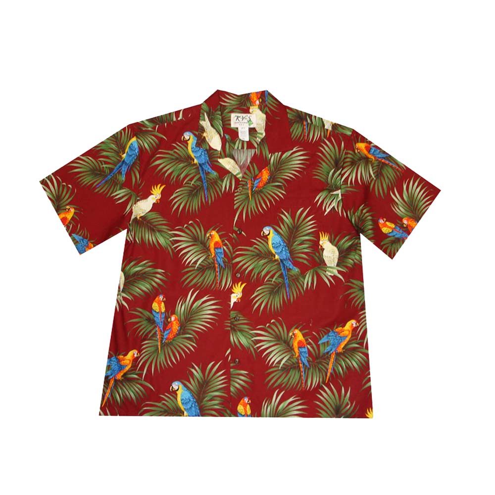 King Kameha Men's Aloha Hawaiian Shirt - Bird & Blossoms Print, 100% Polyester, Lightweight & Vibrant, Unisex Fit