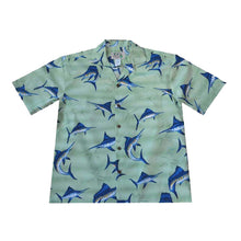 Load image into Gallery viewer, Premium Cotton Hawaiian Shirt with Marlin Fish Print