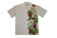Load image into Gallery viewer, Tropical Flower Side Hawaiian Cotton Shirt - 100% cotton, Handmade in Hawaii, floral print design