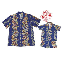 Load image into Gallery viewer, Family in Vintage Anthurium matching Hawaiian shirts by KY’S®