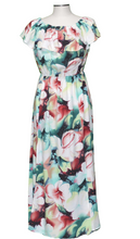 Load image into Gallery viewer, Watercolor Hibiscus Red Off The Shoulder Dress