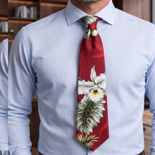 Load image into Gallery viewer, White Orchid Hawaiian Tie