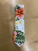Load image into Gallery viewer, Luau or Hawaiian wedding tie – red hibiscus print