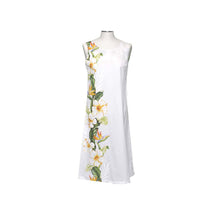 Load image into Gallery viewer, White dress with floral patterns on a mannequin against a white background