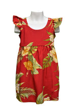 Load image into Gallery viewer, Red dress with floral patterns on a white background