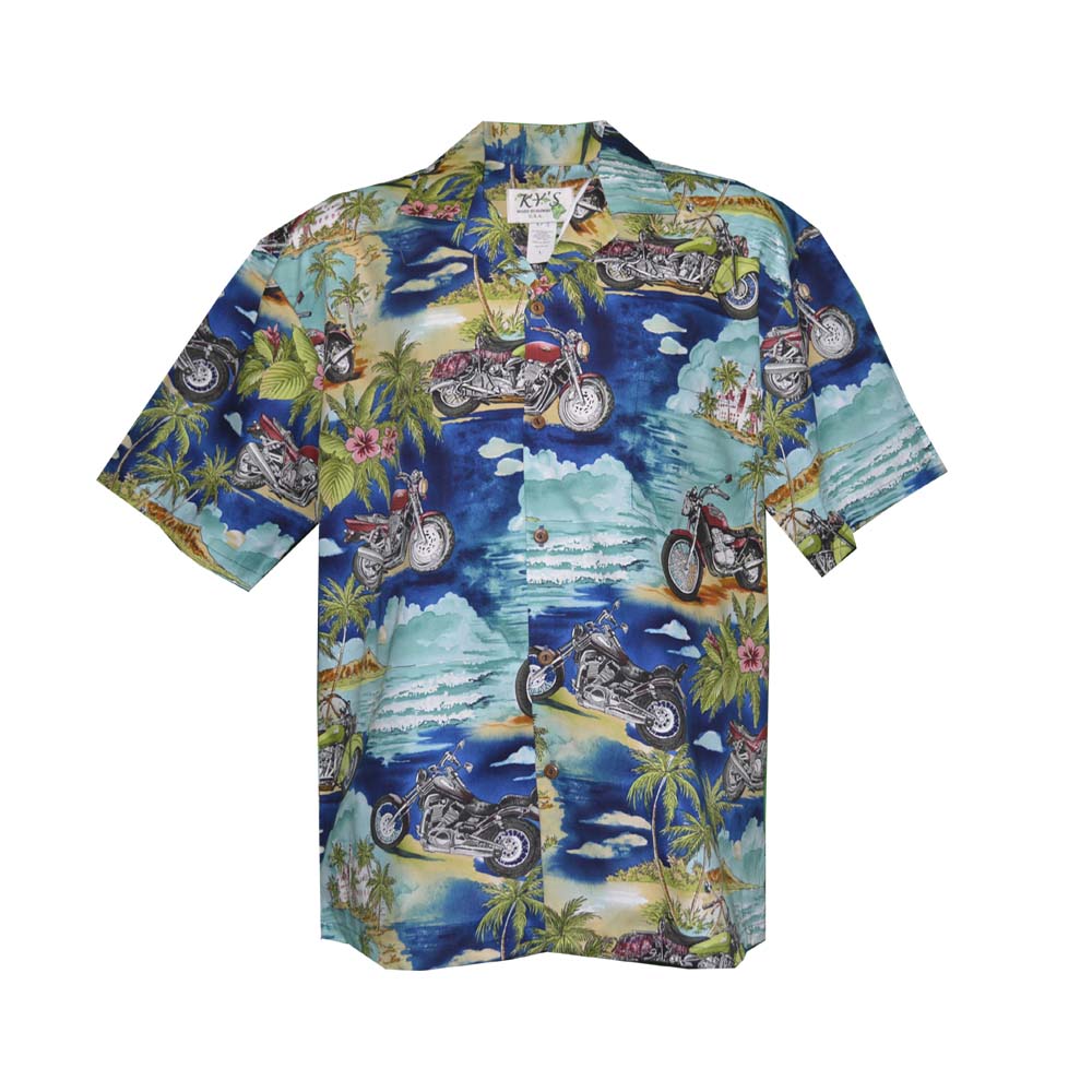 Short Sleeves Men's Motorcycle Hawaiian Shirt main image 1