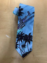 Load image into Gallery viewer, Vintage aircraft Hawaiian tie for men