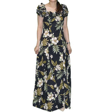 Load image into Gallery viewer, Coral Hibiscus Hawaiian Muumuu Wedding Dress