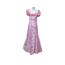 Load image into Gallery viewer, White Hibiscus Hawaiian Muumuu Wedding Dress