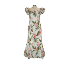 Load image into Gallery viewer, Coral Hibiscus Hawaiian Muumuu Wedding Dress