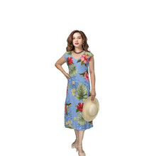 Load image into Gallery viewer, Makakilo Red Hibiscus Hawaiian Bias Dress Women
