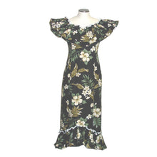 Load image into Gallery viewer, White Hibiscus Long Ruffle Muumuu Dance Dress