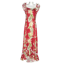Load image into Gallery viewer, Hawaii Leaf Traditional Muumuu Red Dress