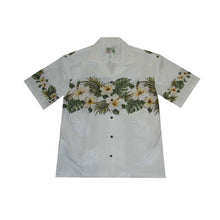 Load image into Gallery viewer, White Hibiscus Border Hawaiian Shirt