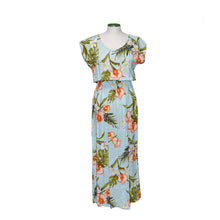 Load image into Gallery viewer, Akupu Orchid White Maxi Hawaiian Dress With Sleeves