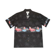 Load image into Gallery viewer, Black Hawaiian shirt with Classic Car design