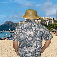 Load image into Gallery viewer, Block Honu Tapa Hawaiian Cotton Shirt