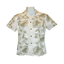 Load image into Gallery viewer, Blue Hibiscus Fitted Women's Hawaiian Shirt Made In Hawaii