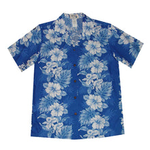 Load image into Gallery viewer, Blue Hibiscus Women's Camp Shirt Made In Hawaii