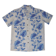 Load image into Gallery viewer, Blue Hibiscus Women's Camp Shirt Made In Hawaii