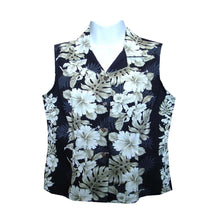 Load image into Gallery viewer, Blue Hibiscus Sleeveless Hawaiian Blouse Made In Hawaii