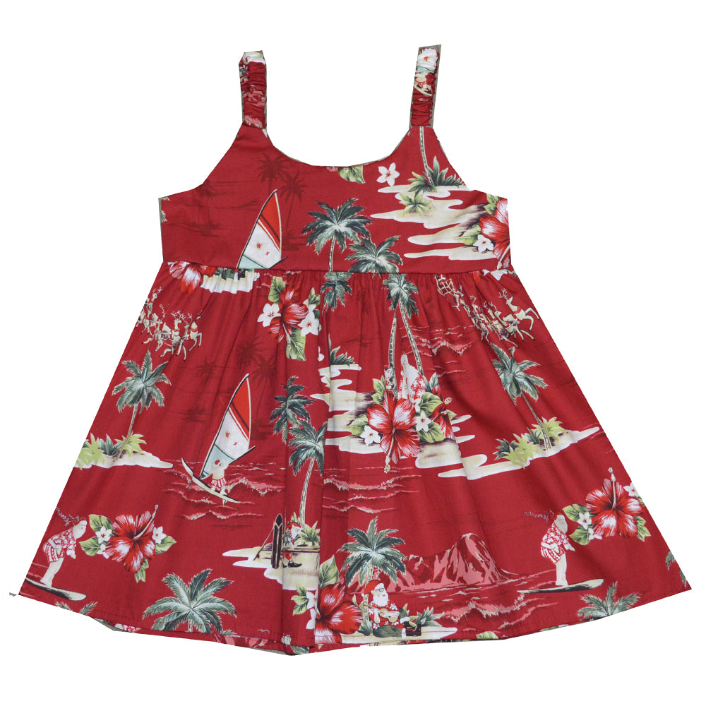 Christmas Hawaiian Girl Dress| Edens Hawaii Red / 2 ages