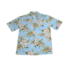 Load image into Gallery viewer, Rayon Men's Hawaiian Blue Shirt with Classic Orchid Print, handcrafted in Hawaii