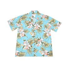 Load image into Gallery viewer, Rayon Men's Hawaiian Green Shirt with Classic Orchid Print, made in Hawaii