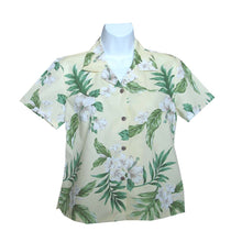 Load image into Gallery viewer, Coral Hibiscus Fitted Women's Hawaiian Shirt Made In Hawaii