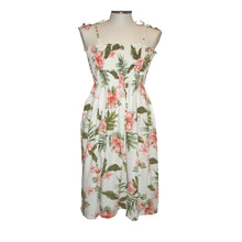 Load image into Gallery viewer, Coral Hibiscus Tube Top Hawaiian Dress
