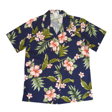 Load image into Gallery viewer, Coral Hibiscus Women's Camp Shirt Made In Hawaii