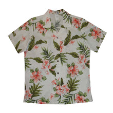 Load image into Gallery viewer, Coral Hibiscus Women's Camp Shirt Made In Hawaii