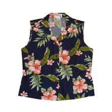Load image into Gallery viewer, Coral Hibiscus Sleeveless Hawaiian Blouse Made In Hawaii