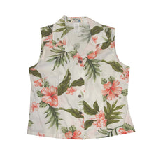 Load image into Gallery viewer, Coral Hibiscus Sleeveless Hawaiian Blouse Made In Hawaii