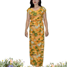 Load image into Gallery viewer, Diamond Head Sleeves Maxi Hawaiian Dress