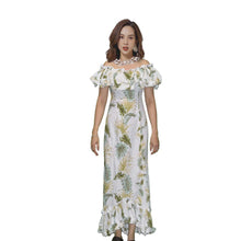 Load image into Gallery viewer, Hawaii Leaf Panel Long Ruffle Muumuu Dance Dress
