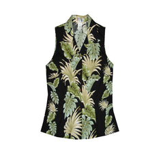 Load image into Gallery viewer, Hawaii Leaves Leis Sleeveless Hawaiian Blouse Made In Hawaii
