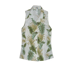 Load image into Gallery viewer, Hawaii Leaves Leis Sleeveless Hawaiian Blouse Made In Hawaii