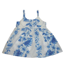 Load image into Gallery viewer, Blue Hibiscus Hawaiian Girls Dress